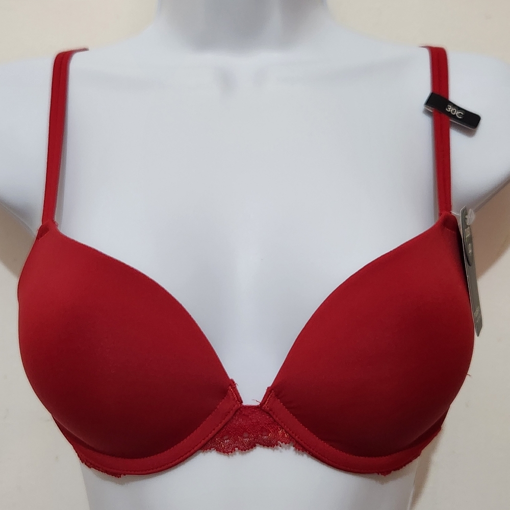 Modern Movement Red Lace Wing Push-Up Underwire Bra